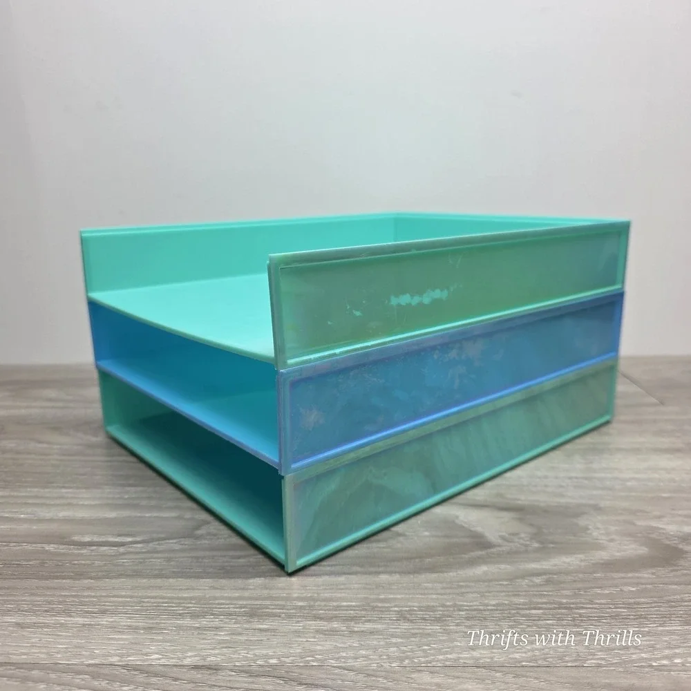 Set Of 3 Stacked‎ Desk Set, Aqua Letter Trays - Stay Organized 2026!
